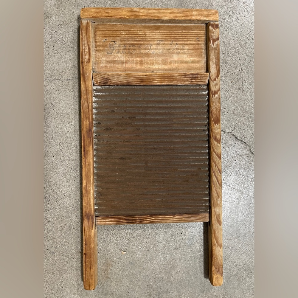 RARE Early 1900’s Rustic “Snowbird” Wooden Washboard